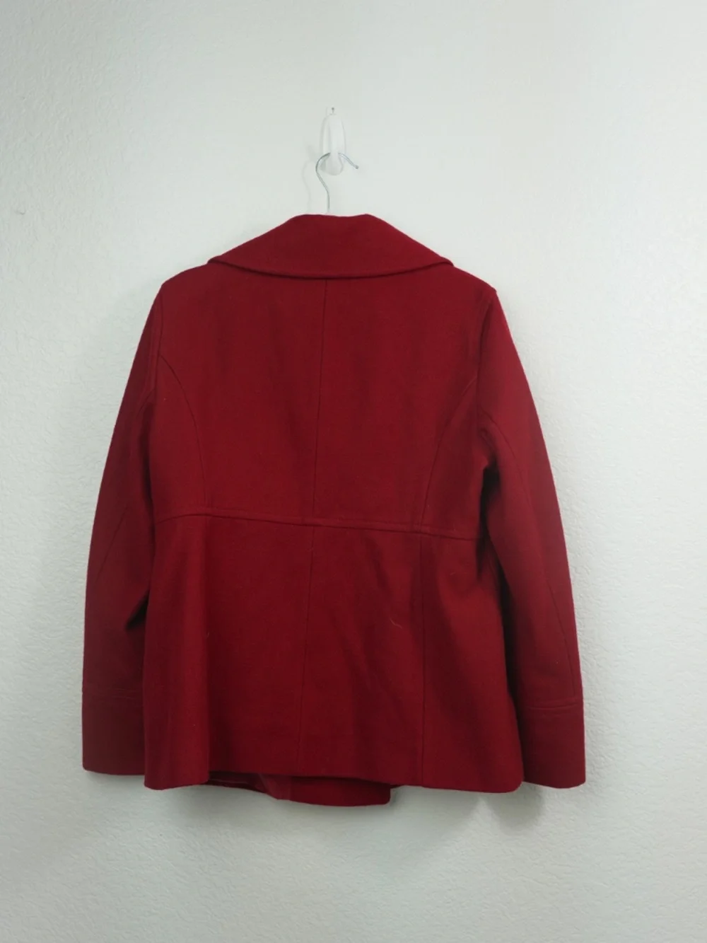 Michael Kors Womens PeaCoat Jacket, color Red, Wool Blend, Large